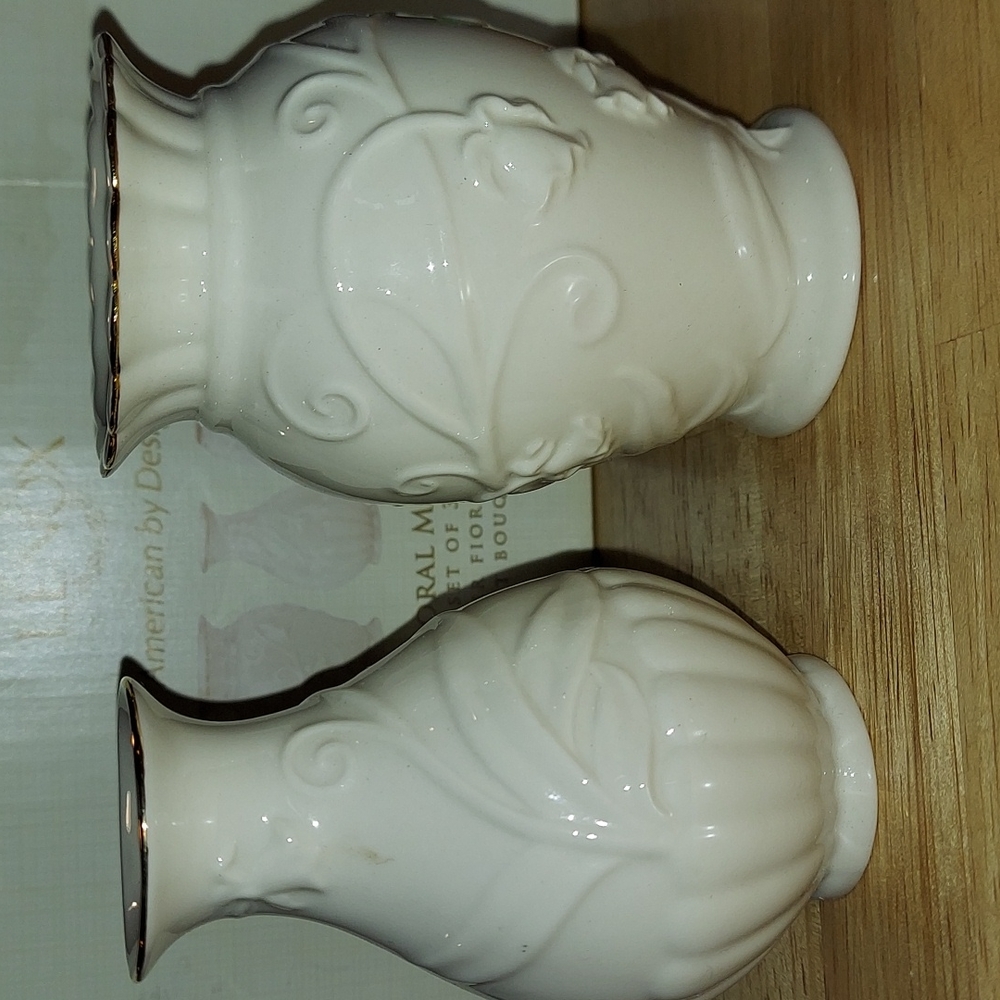 Lenox Floral Melody Fluted Porcelain Posey‎ Vases